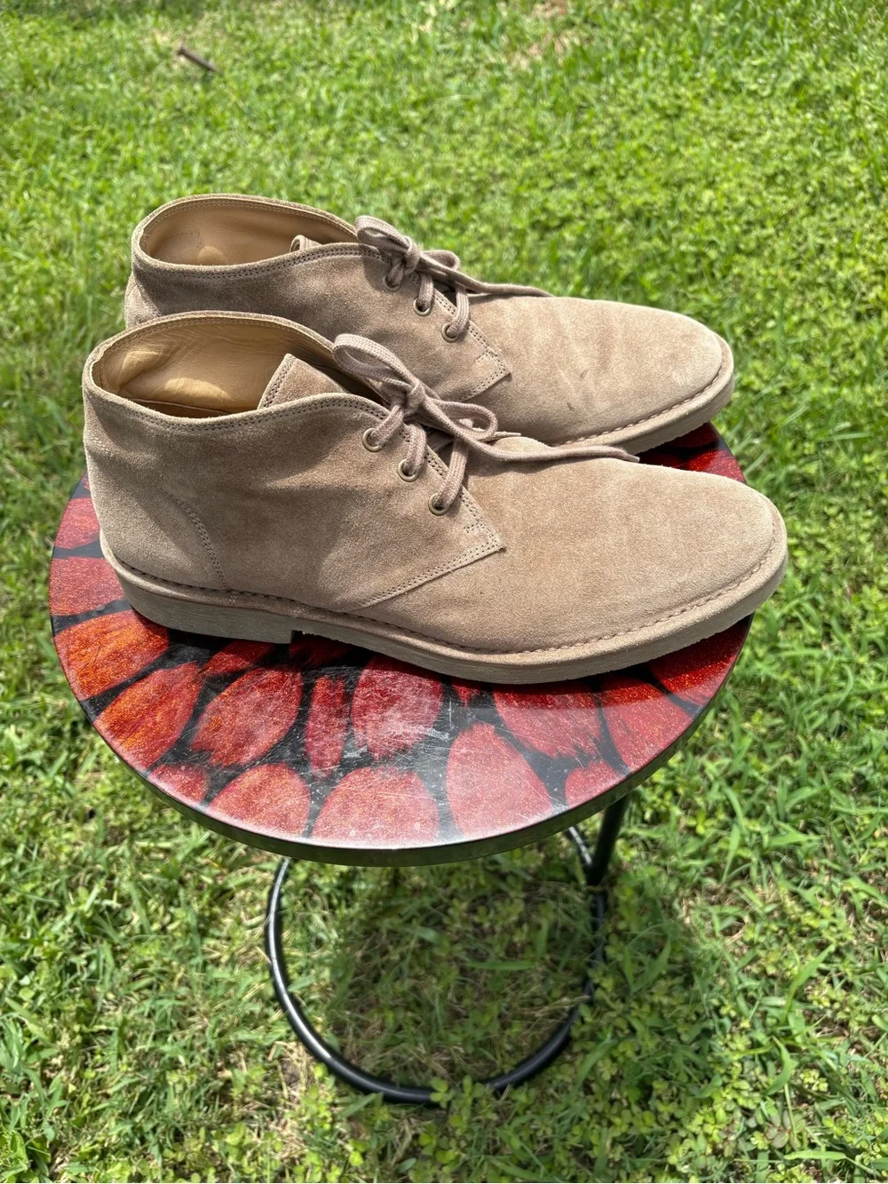 Men's Suede Chukka Vince “Jerome” Boots in Light Brown Size 12